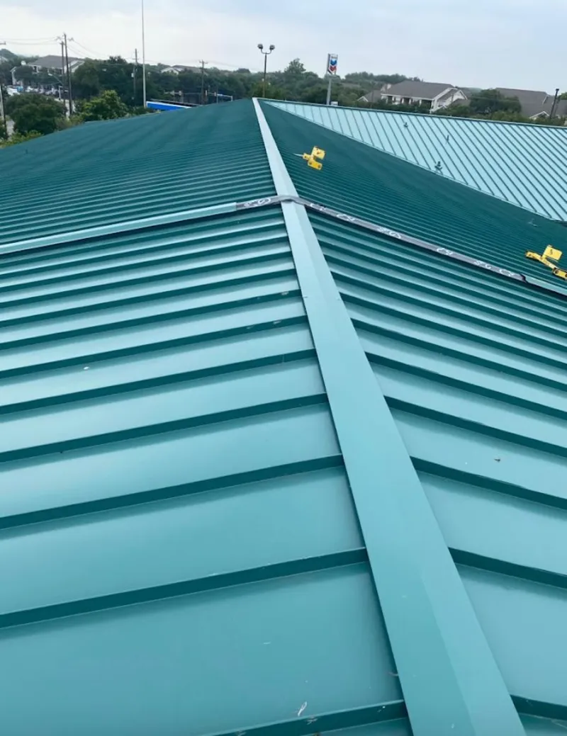 Green commercial metal roof ridge and valley for Metal Roof Repair in Soddy-Daisy